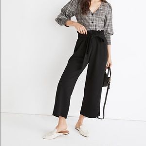 Madewell Tie-Waist Huston Crop Pants Medium